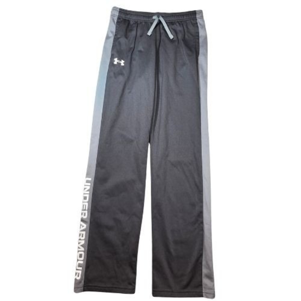 Under Armour Boys Large Black Dark Gray Athletic Track Pants Straight Leg Sweats